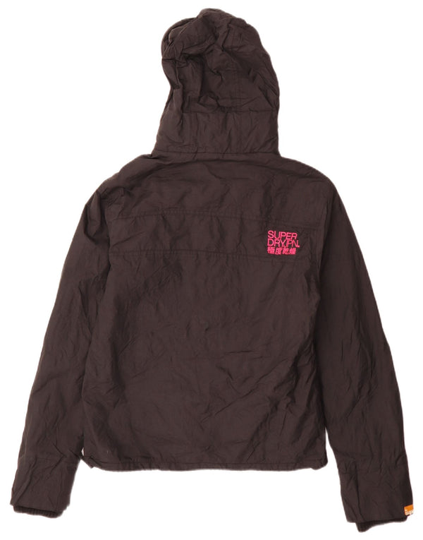 Superdry Chaqueta Cortavientos Con Capucha Para Mujer UK 46 Large Nylon Negro
