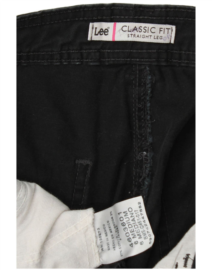 Lee Pantalones casuales de ajuste clásico para mujer US 6 Medium W30 L31 Algodón negro