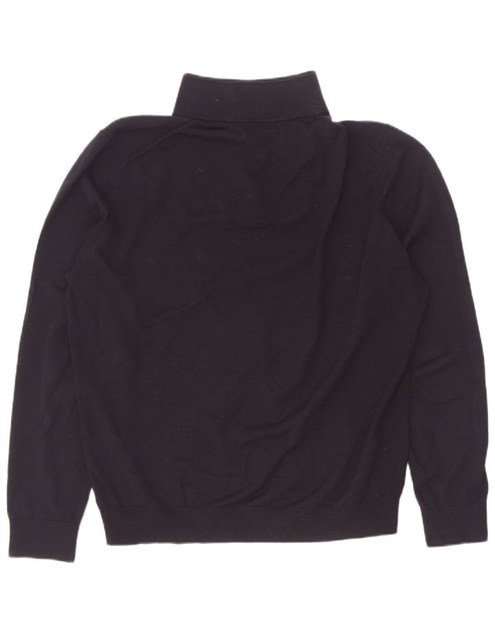Reiss Jersey con cuello y cremallera para hombre XL Lana negra
