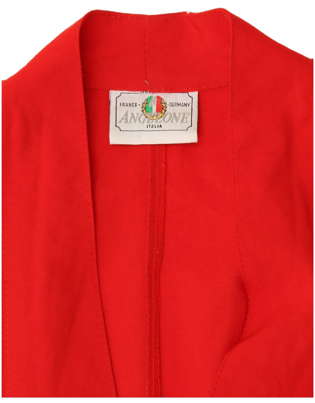 VINTAGE Womens Short Sleeve Blazer Jacket UK 12 Medium Red Viscose
