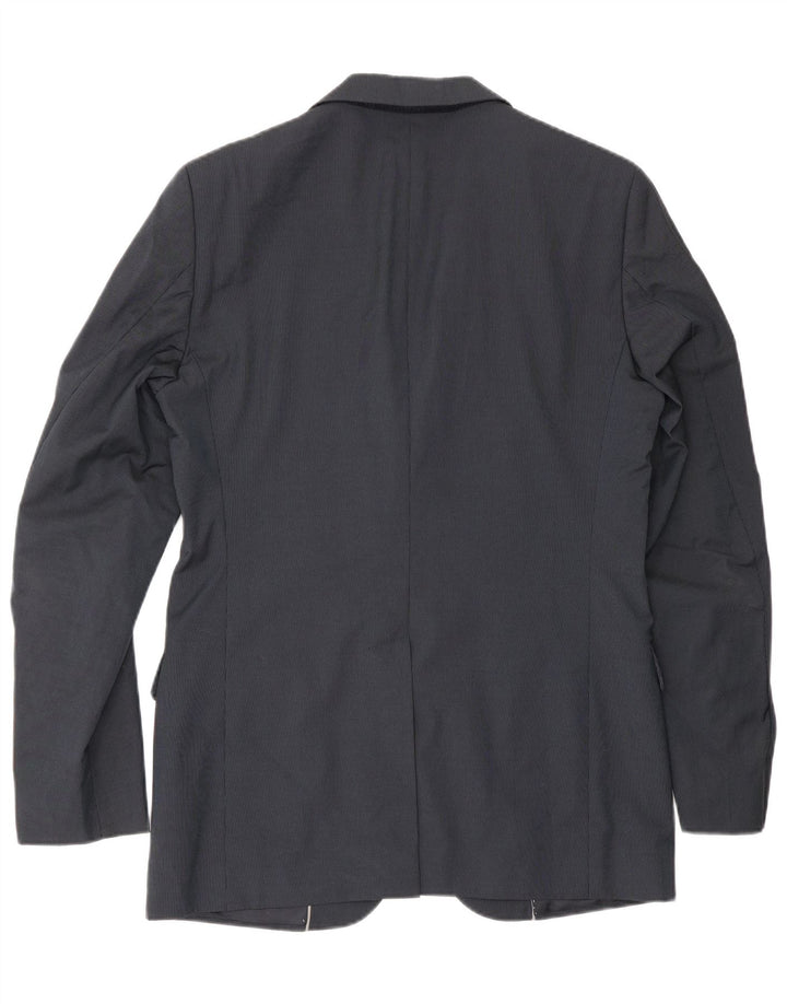 Massimo Dutti Chaqueta Blazer De 2 Botones Para Hombre EU 48 Mediano Azul Marino Rayas Pintadas
