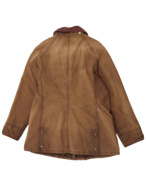 Barbour Womens Waxed Cotton Jacket UK 14 Large Brown