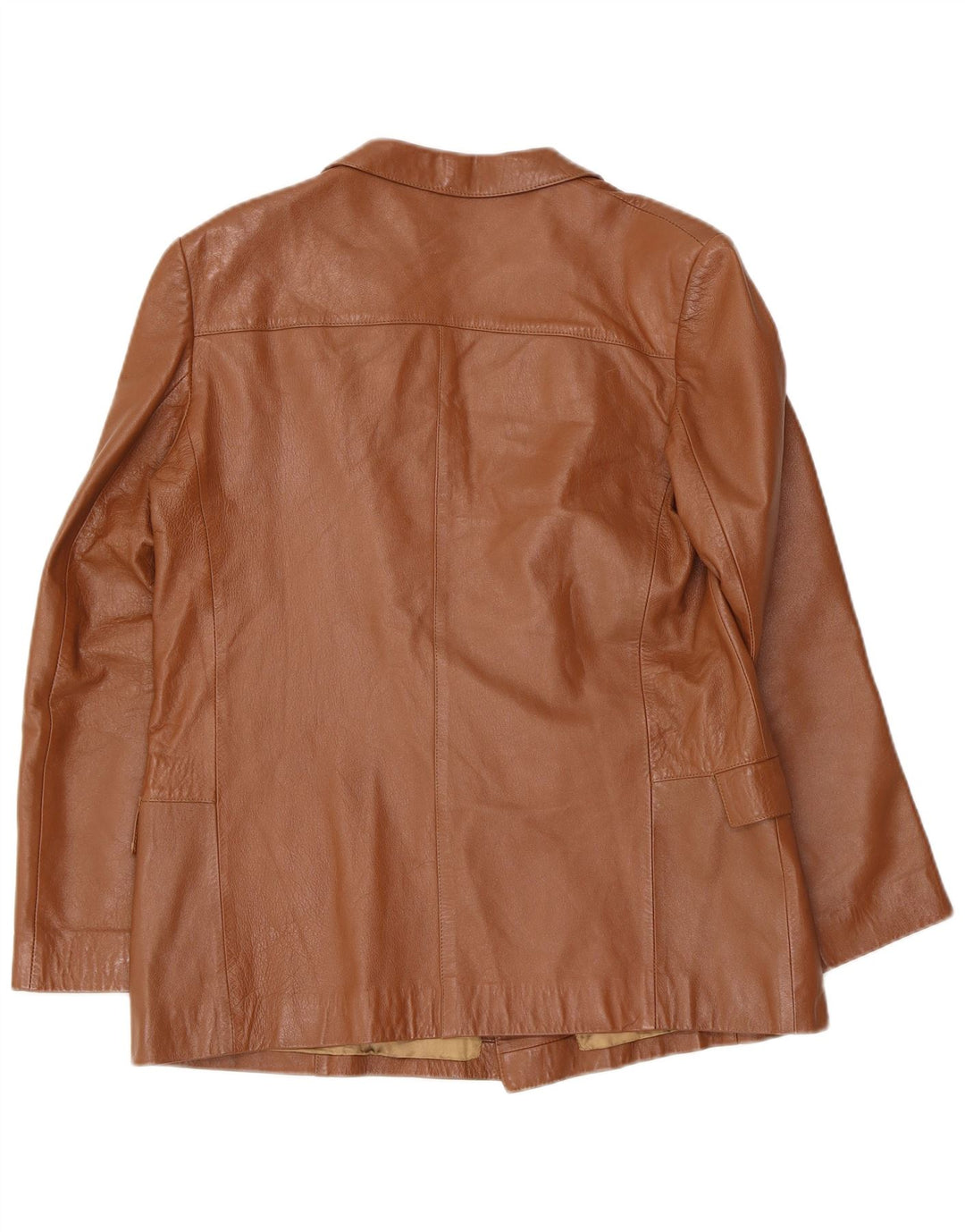 Anfor Chaqueta Blazer de Cuero con Doble Botonadura para Mujer IT 44 Marrón Medio