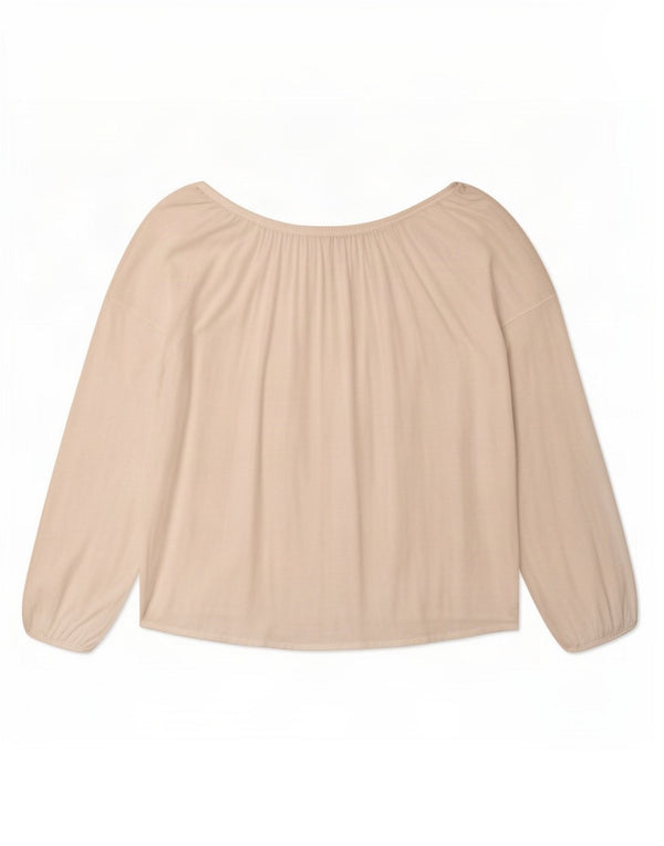 Benetton Top Extragrande Con Hombros Descubiertos para Mujer UK 46 Large Viscosa Blanca