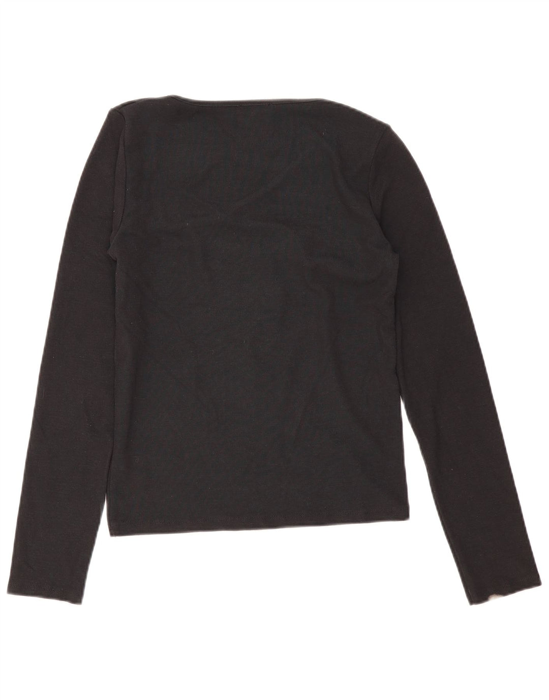 Zara Mujer Top Manga Larga UK 44 Grande Negro