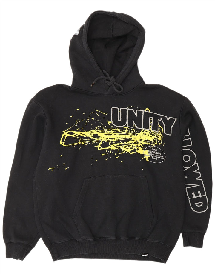 PULL & BEAR Hombre Sudadera con capucha estampada Medium Black