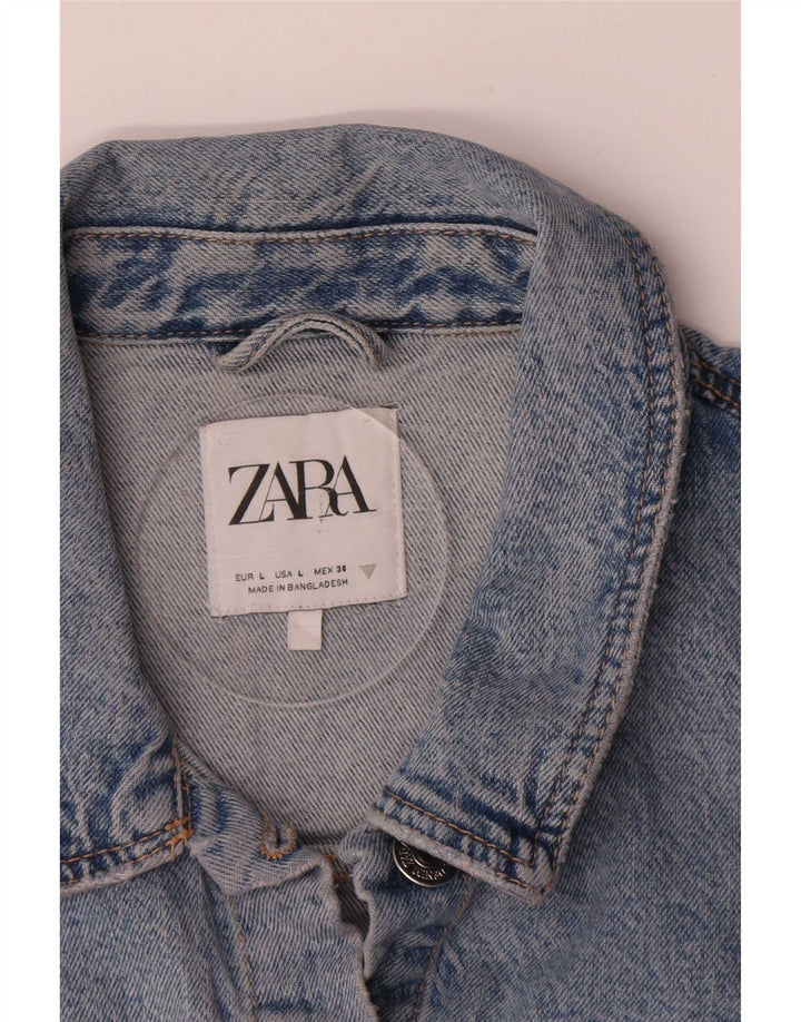Zara Mujer Chaqueta Vaquera Reino Unido 44 Grande Azul