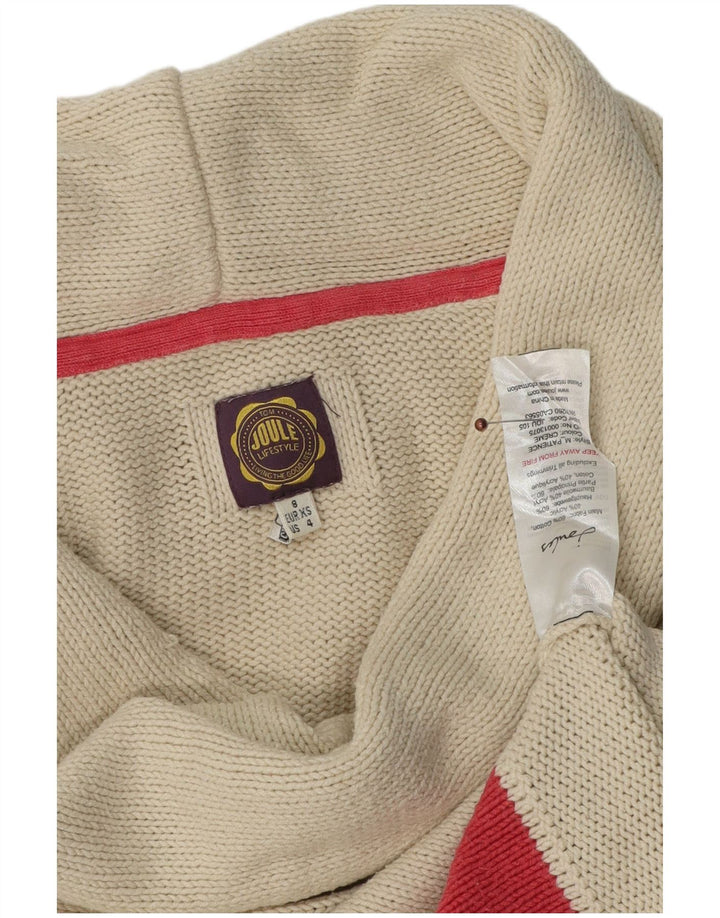 Joules Suéter tipo jersey con cuello chal para mujer UK 8 Small Off White