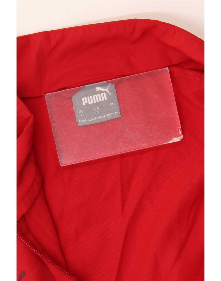Puma Mens Graphic Chándal Top Chaqueta Grande Poliéster Rojo