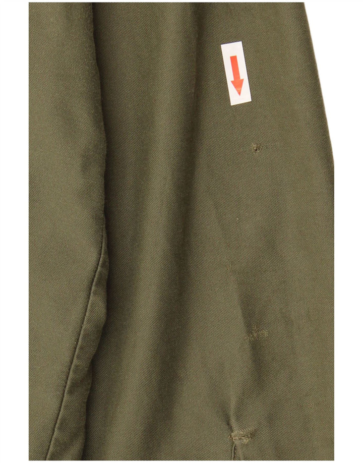 Camisa militar vintage para hombre Poliéster caqui grande