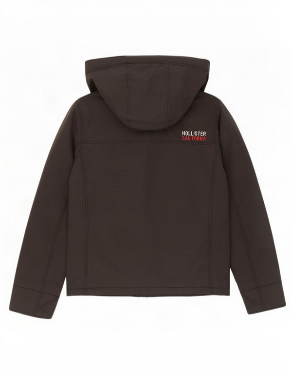 Chaqueta cortavientos con capucha Hollister para hombre UK 36 Small Grey Nylon