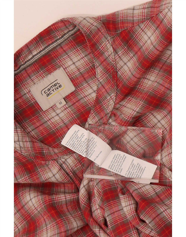 Camisa de franela para mujer Camel Active UK 44 Algodón a cuadros rojos medianos
