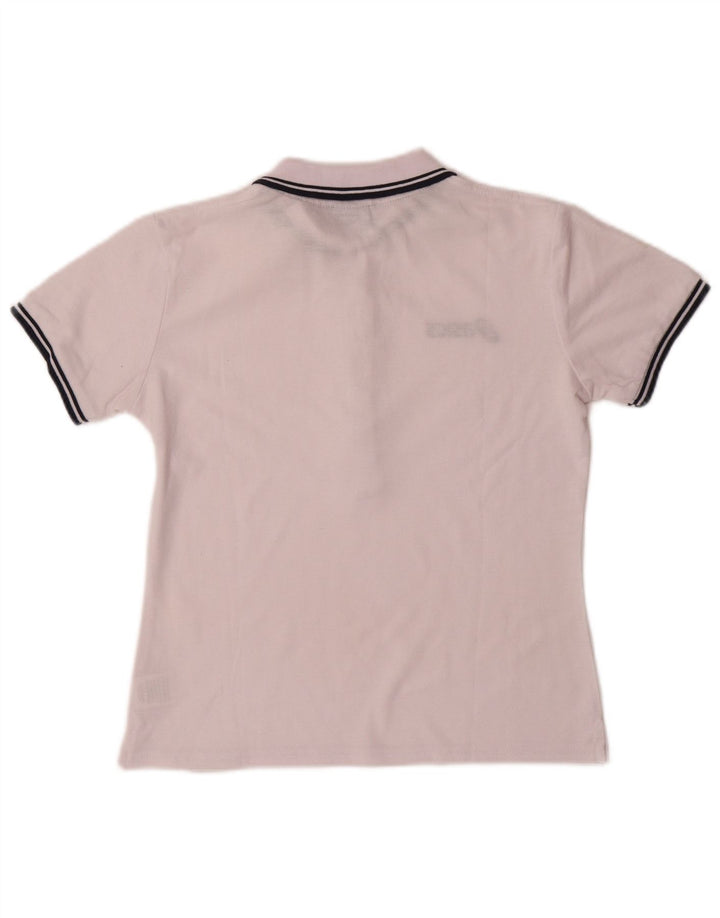 ASICS Womens Polo Shirt UK 12 Medium White Cotton