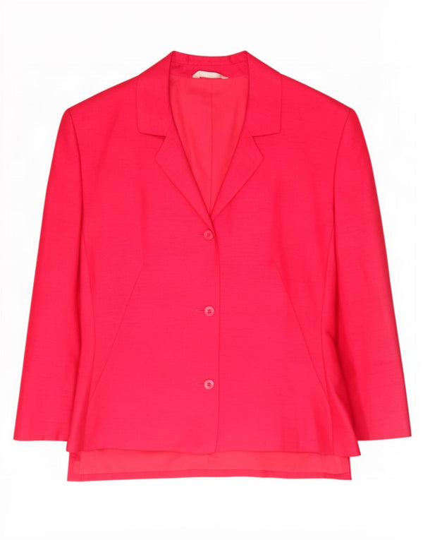 Marks & Spencer Chaqueta tipo blazer de 3 botones para mujer UK 46 Grande Poliéster rosa