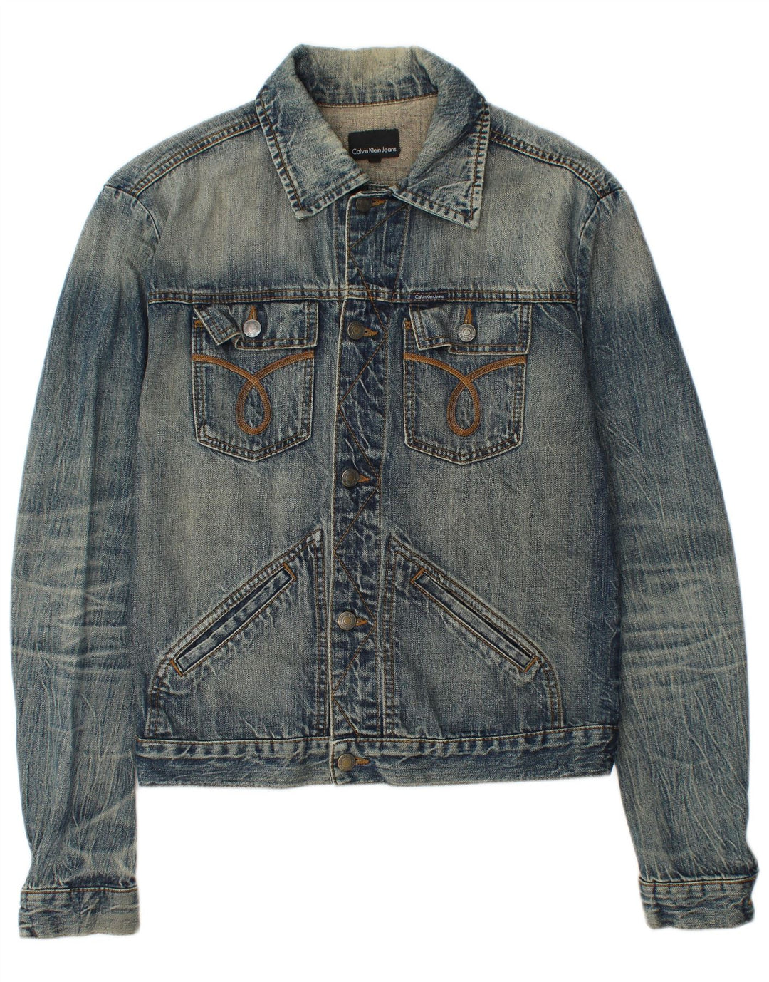 CALVIN KLEIN JEANS Chaqueta vaquera para hombre UK 38 Algodón azul medio