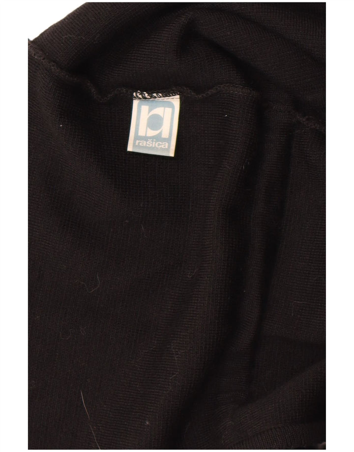 RASICA Suéter tipo cárdigan sin mangas para mujer UK 12 Medium Black