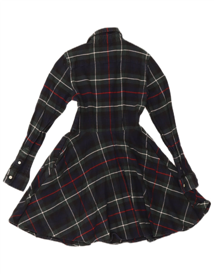 POLO RALPH LAUREN Vestido Camisero Manga Larga Niña 6-7 Años Cuadros Azul Marino