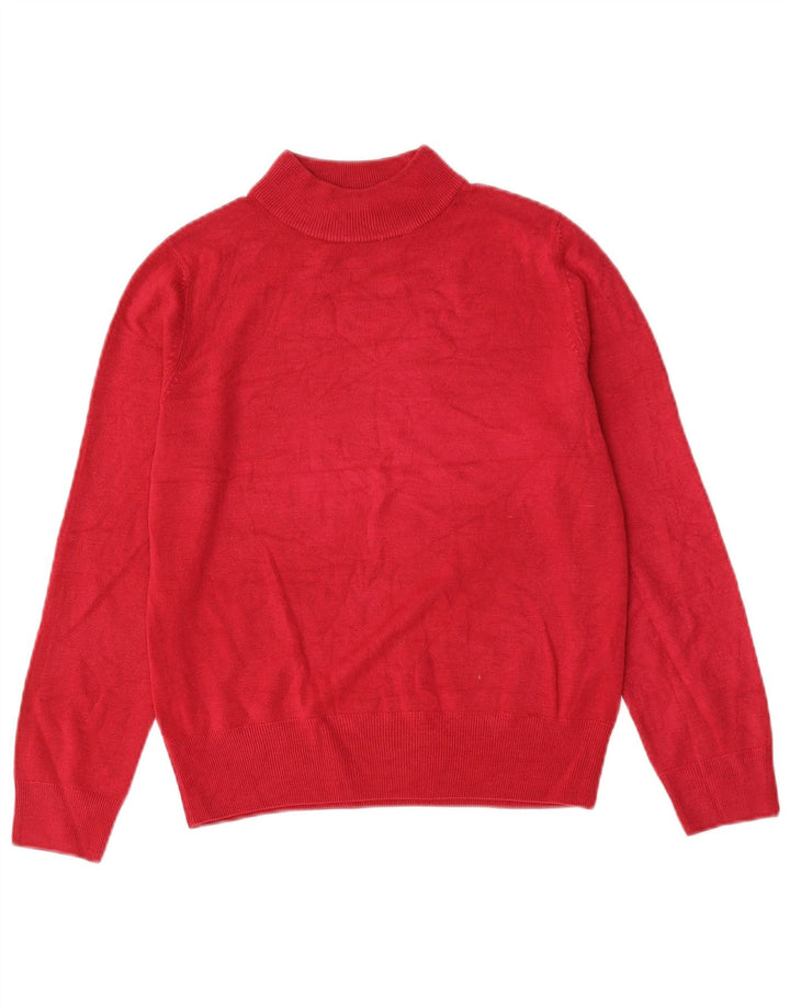 Marks & Spencer suéter con cuello alto para mujer, talla 40, acrílico rojo mediano