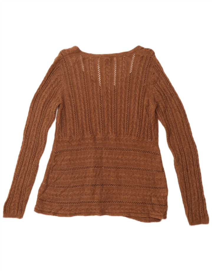 WHITE STUFF Suéter tipo cárdigan para mujer UK 46 Viscosa marrón grande