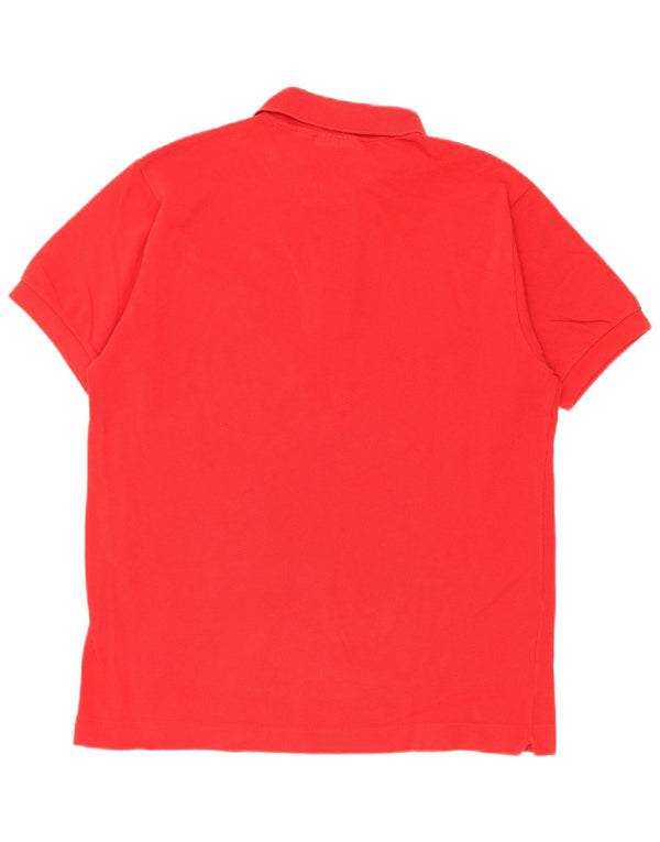 Lacoste Polo de ajuste clásico para hombre, talla 5, algodón rojo grande