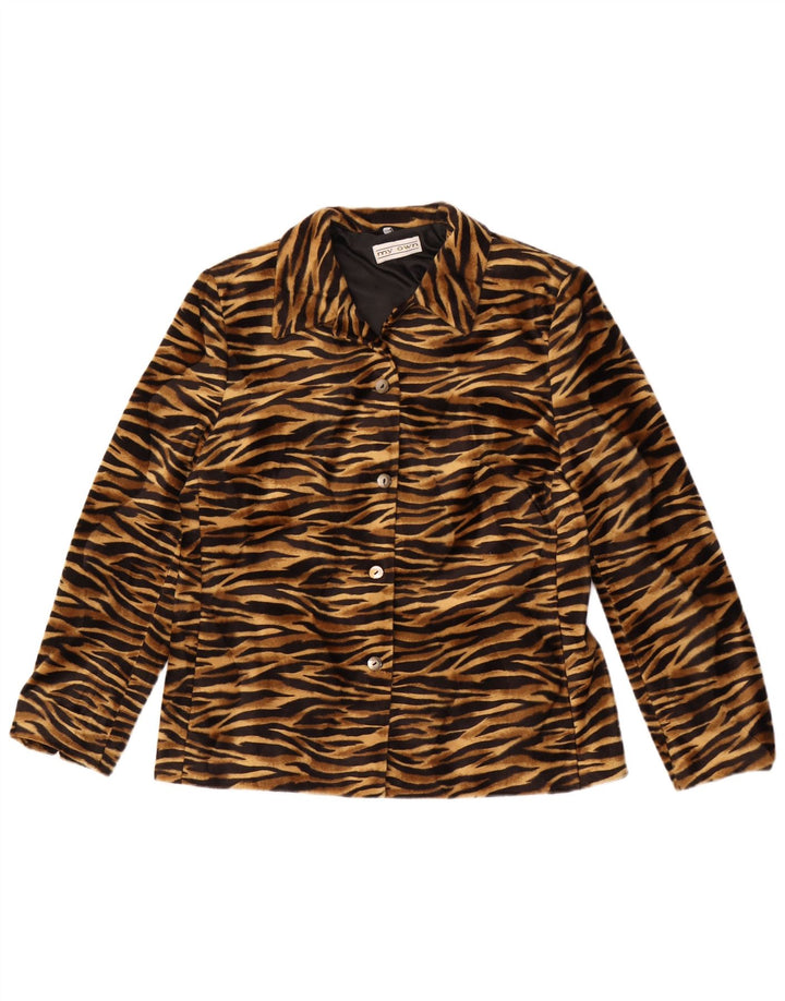 My Own Chaqueta tipo blazer de 4 botones para mujer EU 42 Large Marrón Estampado animal
