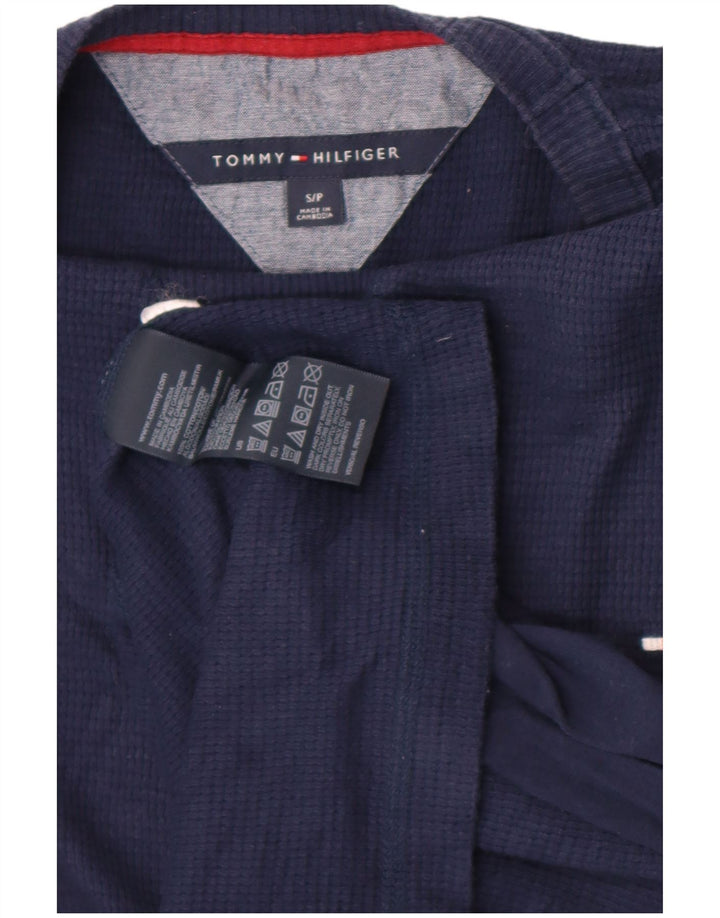 Tommy Hilfiger - Camiseta de manga larga para hombre, talla pequeña, algodón azul marino