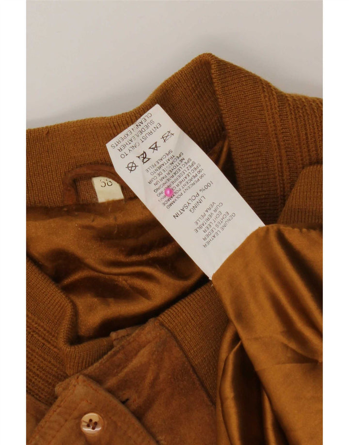 Vintage hombres ante bomber chaqueta IT 58 4XL cuero marrón