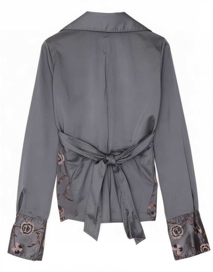 Naracamicie Blusa para mujer UK 40 Poliéster floral gris medio