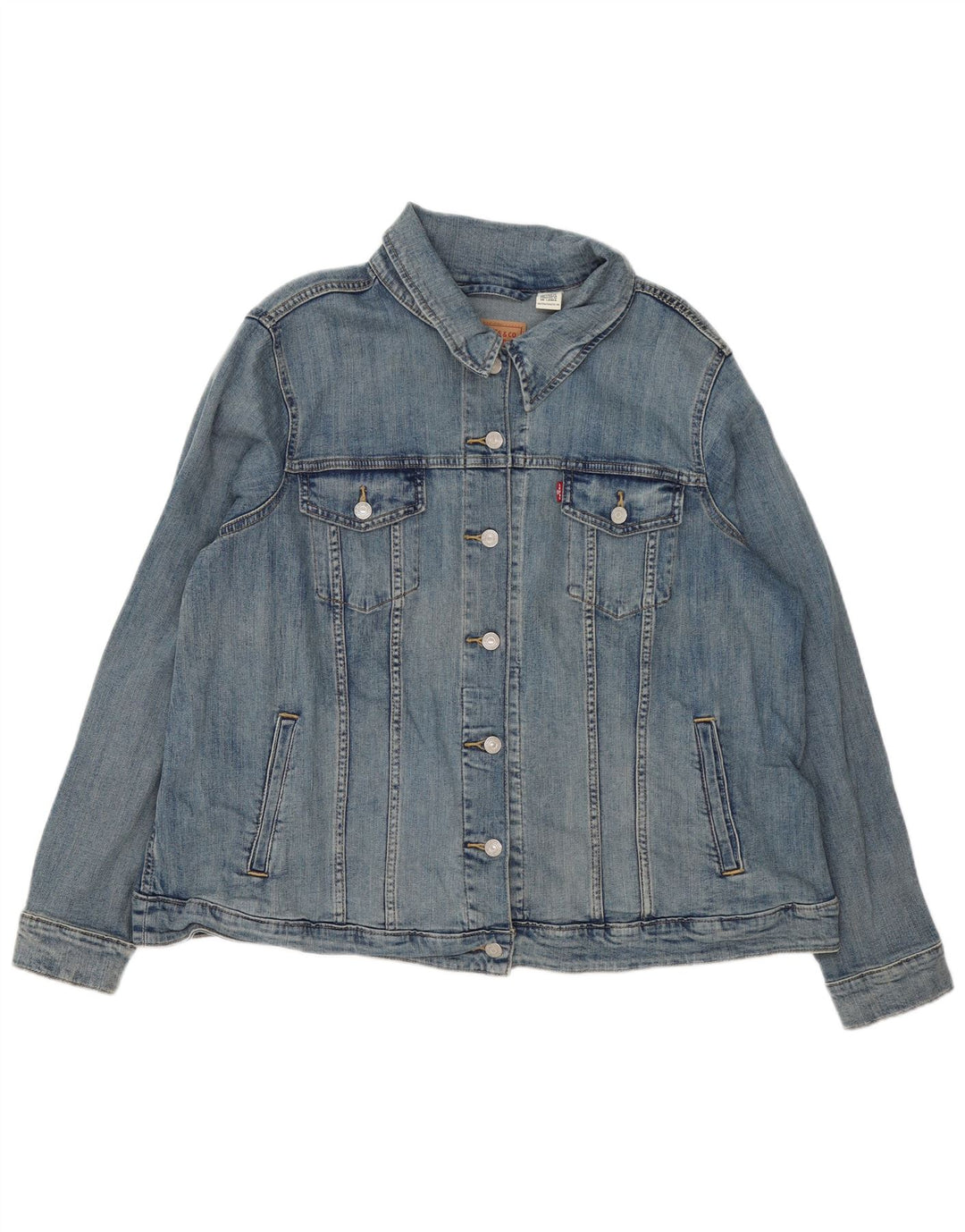 Levi's Chaqueta vaquera para mujer UK 22 3XL Azul Algodón Clásico