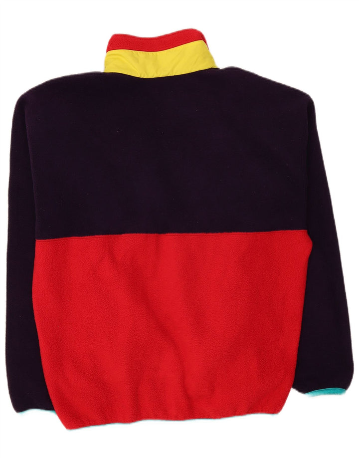 Sergio Tacchini Jersey de forro polar con cuello abotonado para hombre, tamaño grande, color rojo