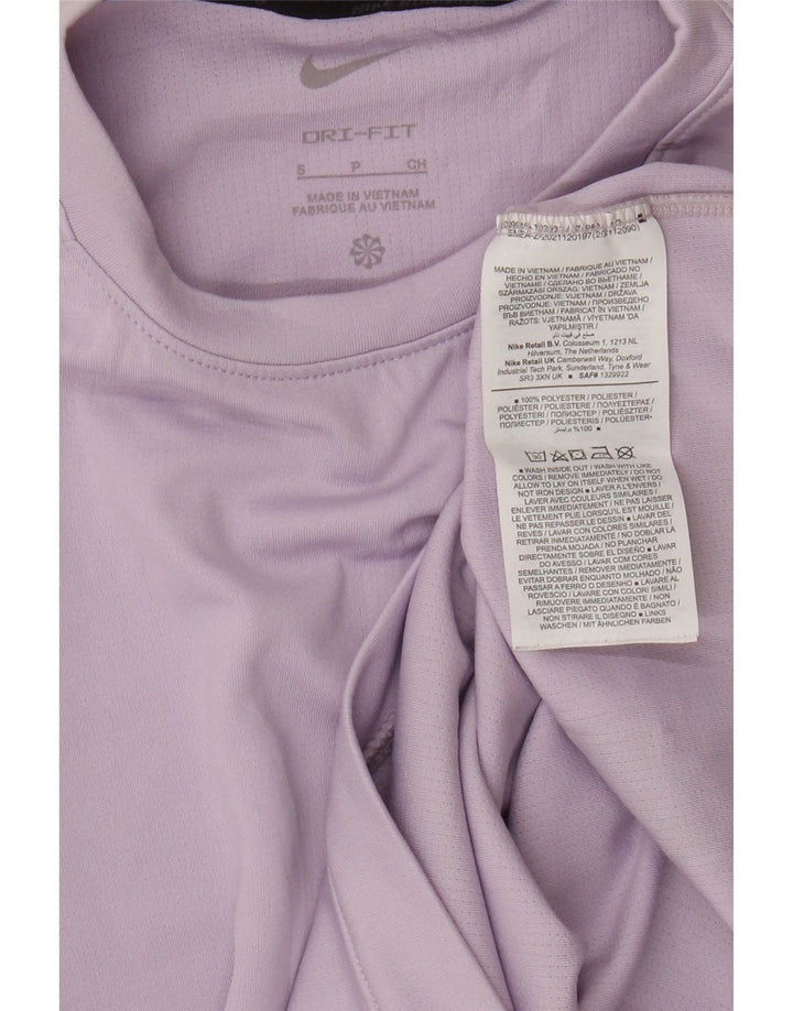 Nike Dri Fit Graphic Top manga larga para mujer UK 10 Small Lila Poliéster
