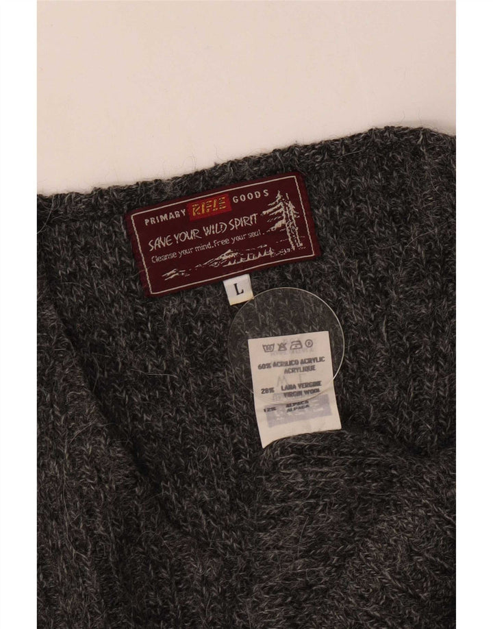 Rifle - Jersey con cuello en V para hombre, acrílico gris grande