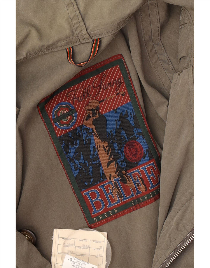 Belfe Parka con capucha para hombre IT 52 XL Algodón caqui