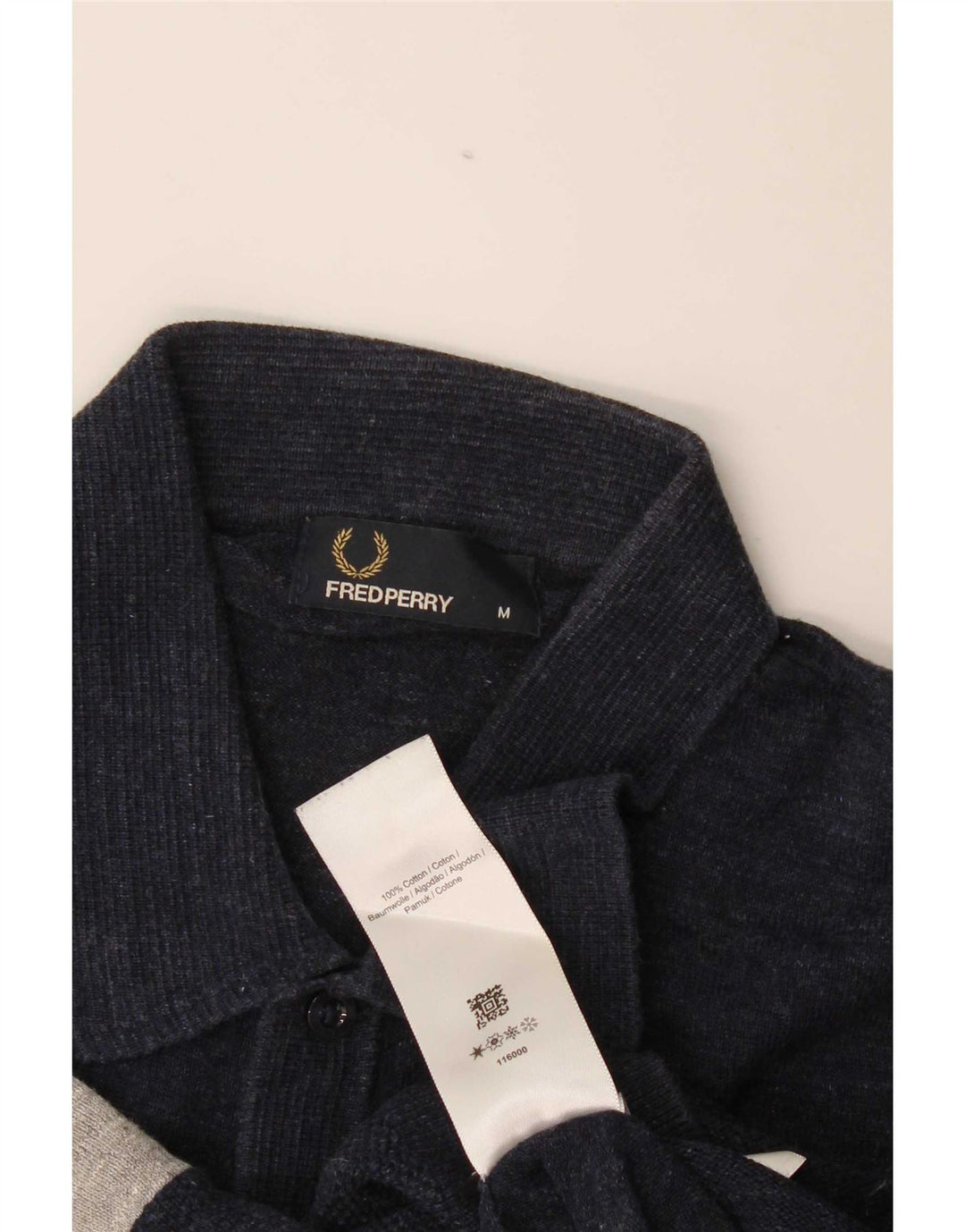 Fred Perry Polo De Hombre De Algodón Color Block Azul Marino Medio