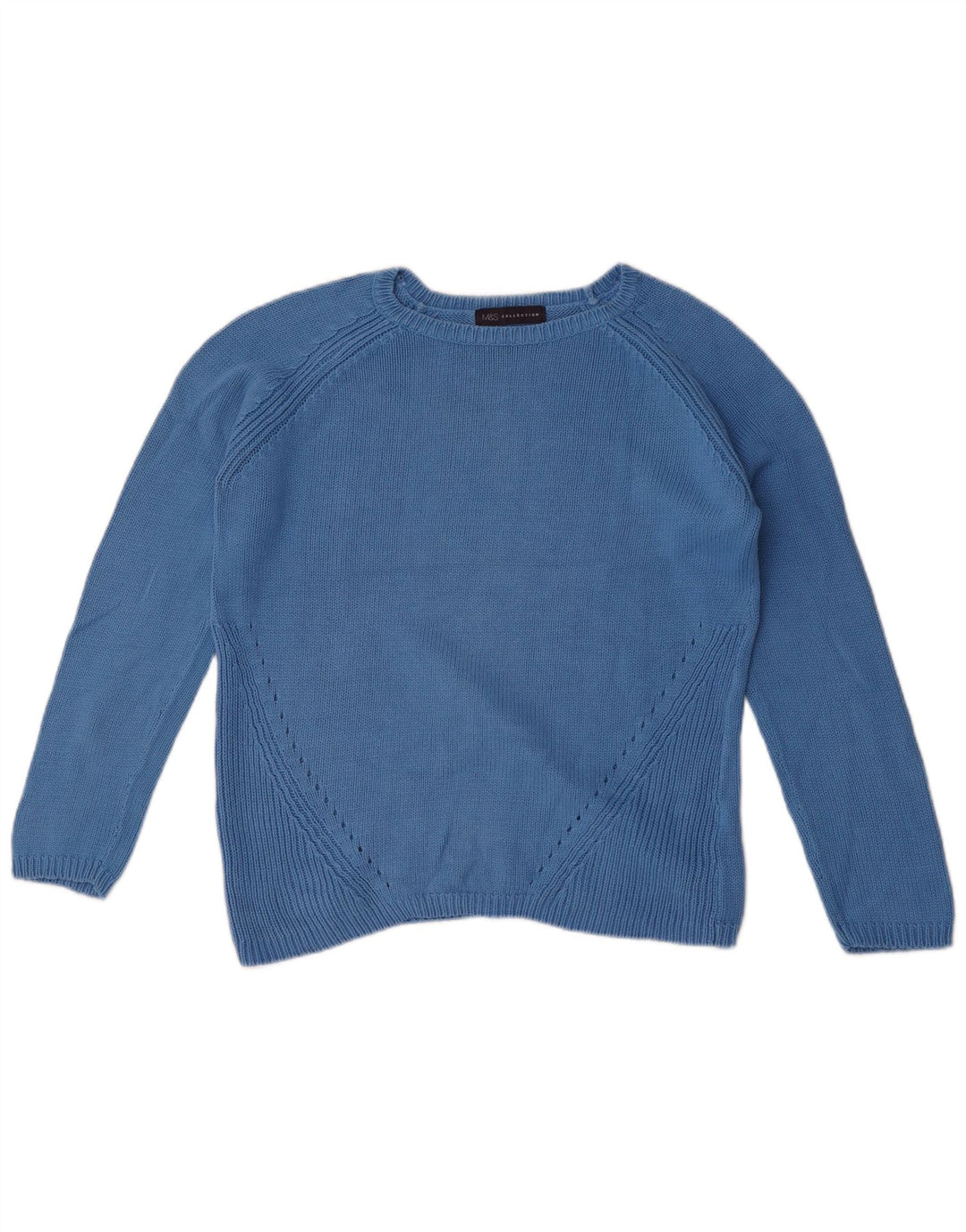 Marks & Spencer - Jersey extragrande con cuello barco para mujer, talla S, color azul