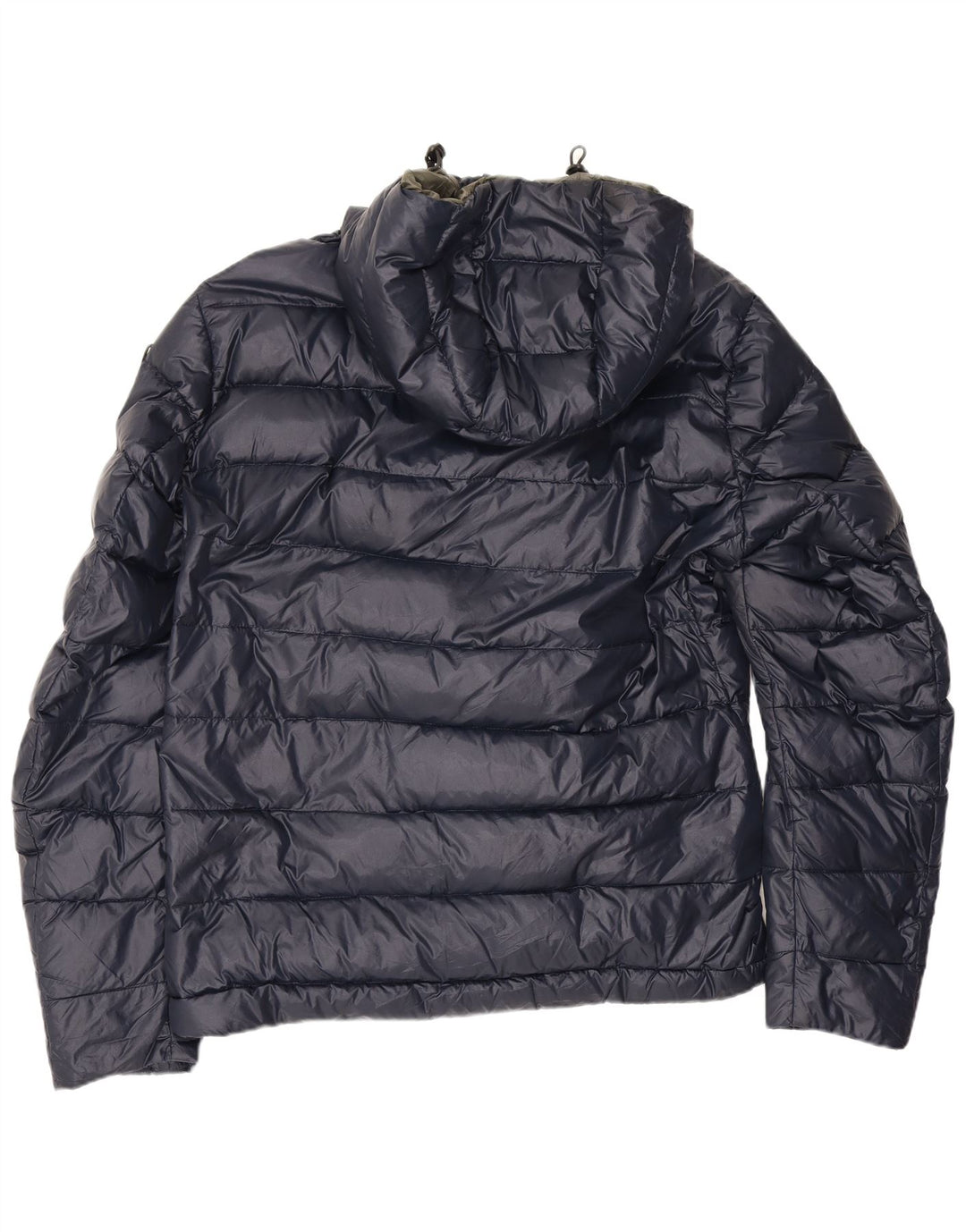 Blauer Chaqueta acolchada con capucha para hombre UK 40 Large Poliamida azul marino
