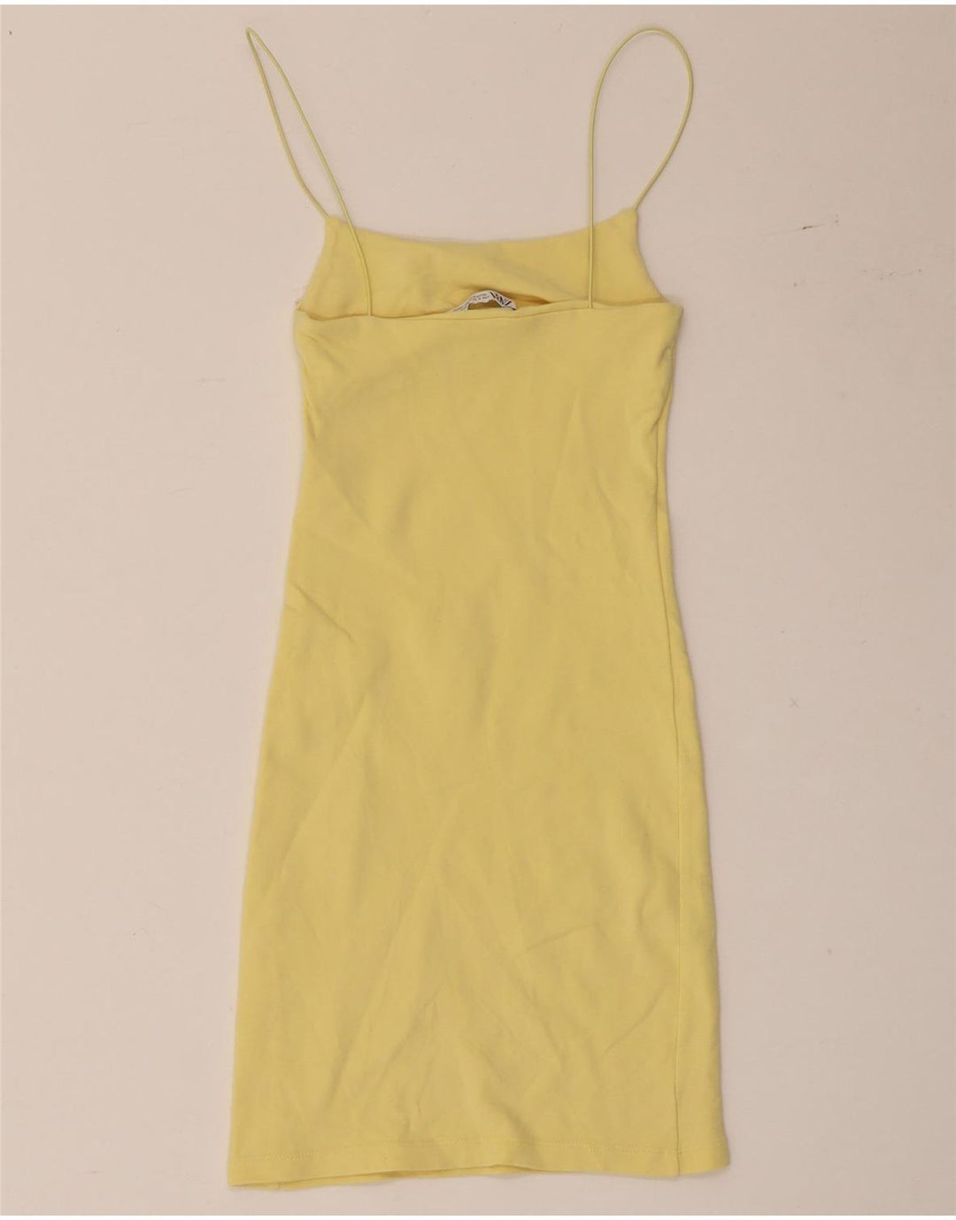Zara Mujer Vestido Slip UK 8 Small Amarillo