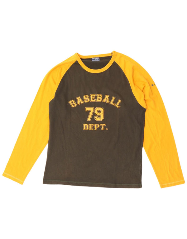 Champion Top gráfico de manga larga para hombre XL color caqui