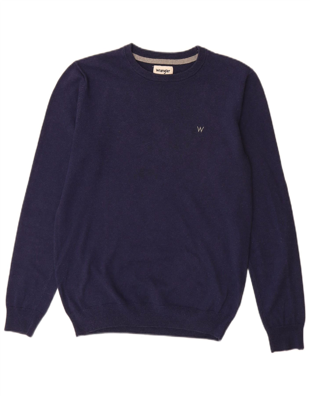Wrangler Jersey De Cuello Barco Para Hombre Jersey De Algodón Azul Marino Medio