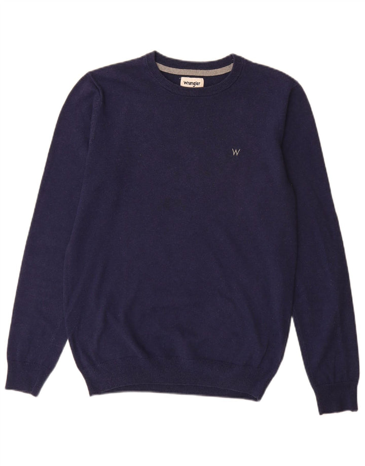 Wrangler Jersey De Cuello Barco Para Hombre Jersey De Algodón Azul Marino Medio