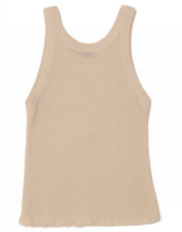Zara Mujer Chaleco Top UK 8 Small Beige
