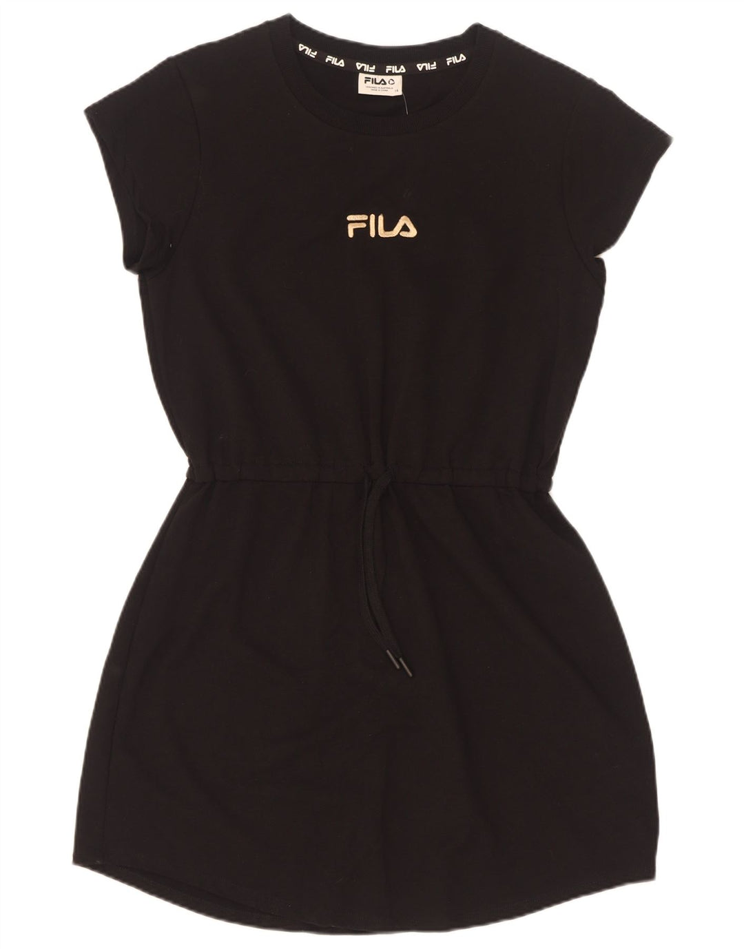 Fila Vestido básico gráfico para mujer UK 44 Mediano Algodón negro