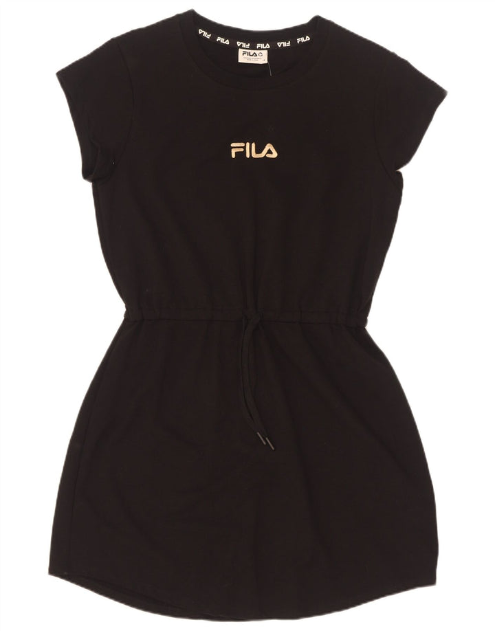 Fila Vestido básico gráfico para mujer UK 44 Mediano Algodón negro