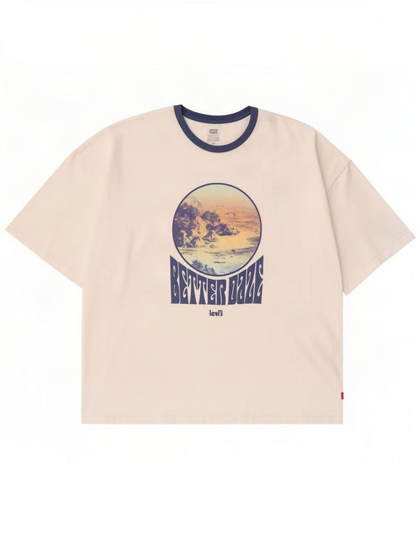 Levi's Camiseta gráfica para hombre Top grande de algodón blanco