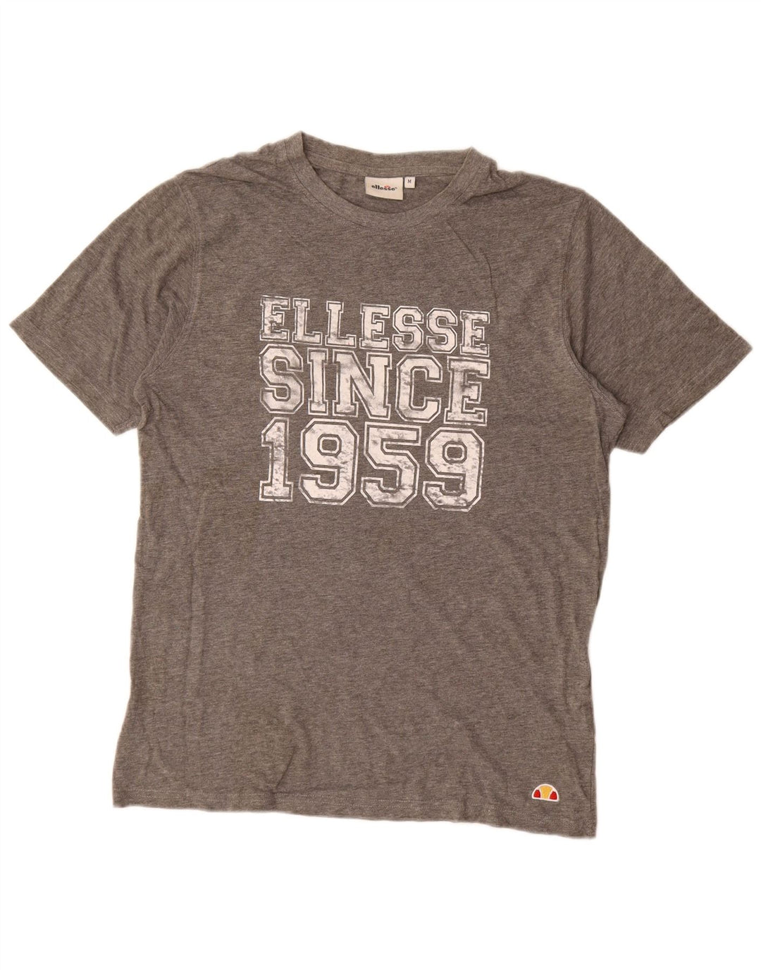 Camiseta Ellesse para hombre con gráfico de algodón moteado en gris medio