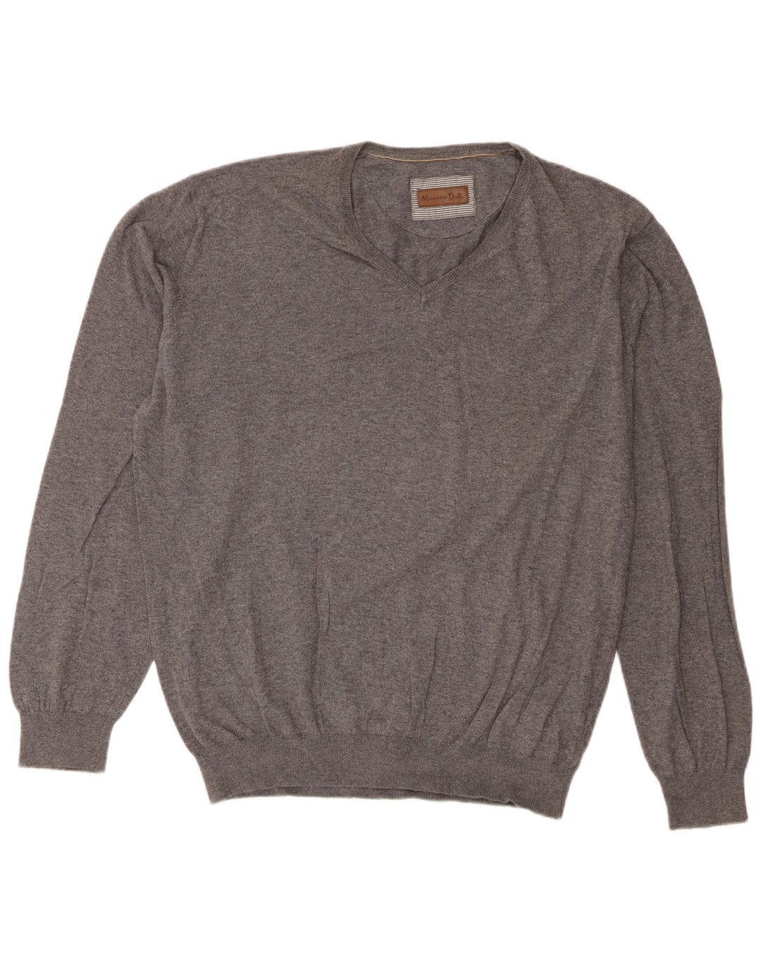 Massimo Dutti Jersey Regular Fit con Cuello en V para Hombre 2XL Gris