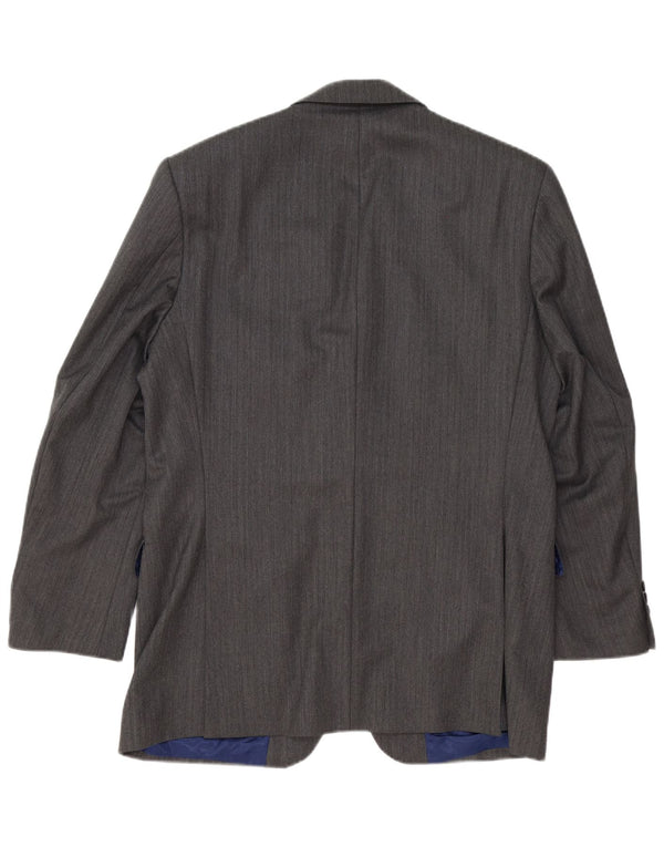 Marks & Spencer Chaqueta tipo blazer de 2 botones para hombre UK 42 Grande Lana gris a rayas