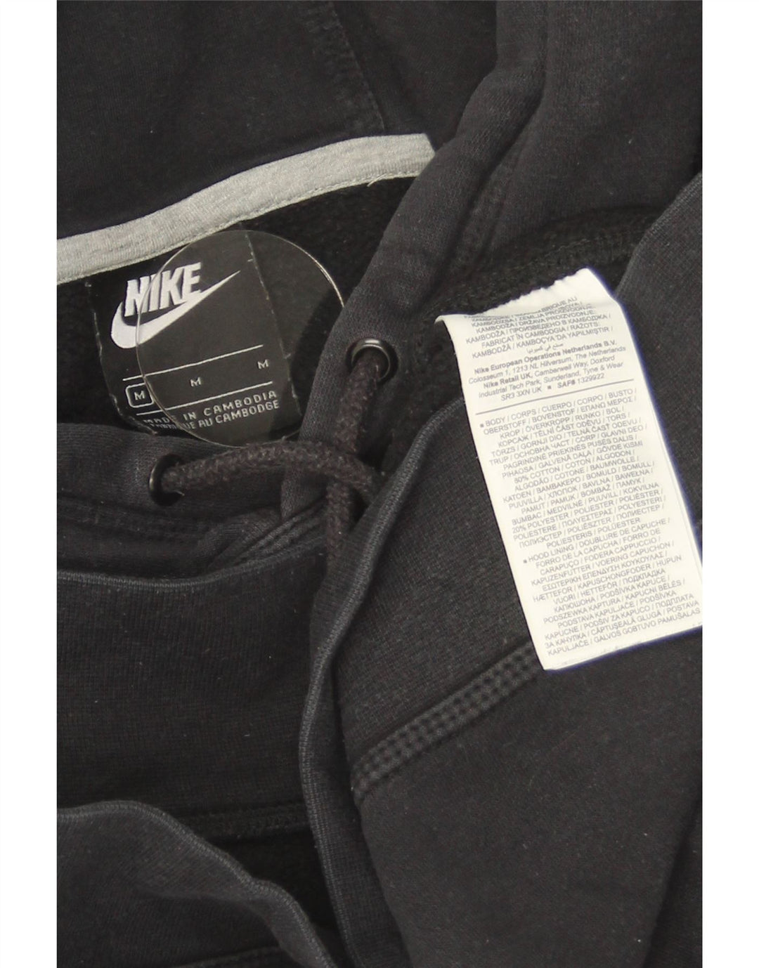 Nike - Sudadera con capucha para hombre (algodón negro mediano)