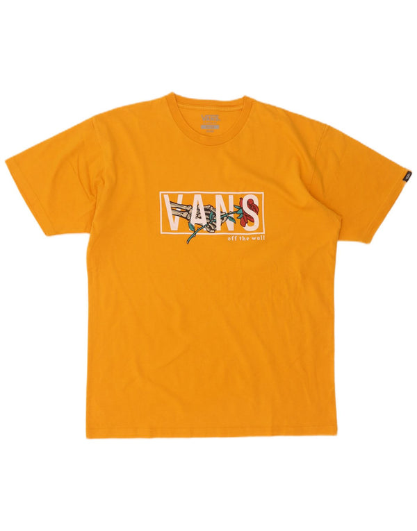 Vans Hombre Classic Fit Graphic Camiseta Top Algodón Amarillo Medio