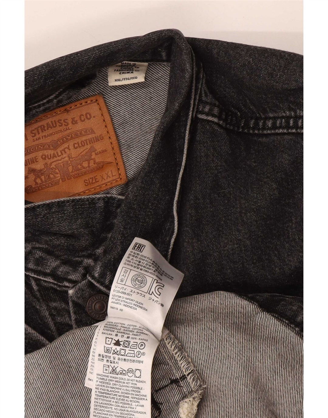 Levi's Chaqueta vaquera para hombre UK 44 2XL Algodón negro